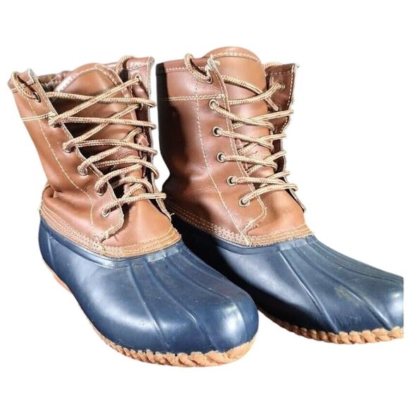 Khombu Women's Letty Size 7M Brown / Navy Rubber Boots - Picture 1 of 9